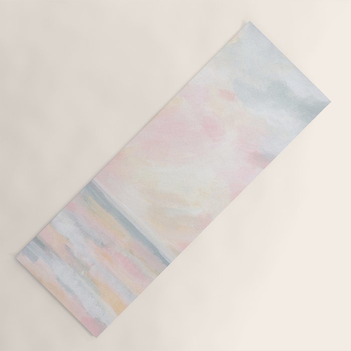 Patience - Pink and Gray Pastel Seascape Yoga Mat Gallery Image 1