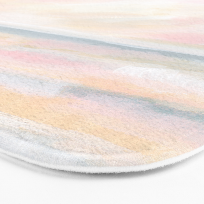 Patience - Pink and Gray Pastel Seascape Bath Mat Gallery Image 3