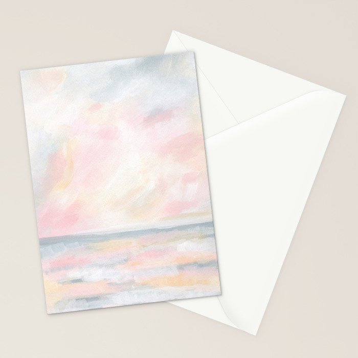 Patience - Pink and Gray Pastel Seascape Stationery Card Gallery Image 2