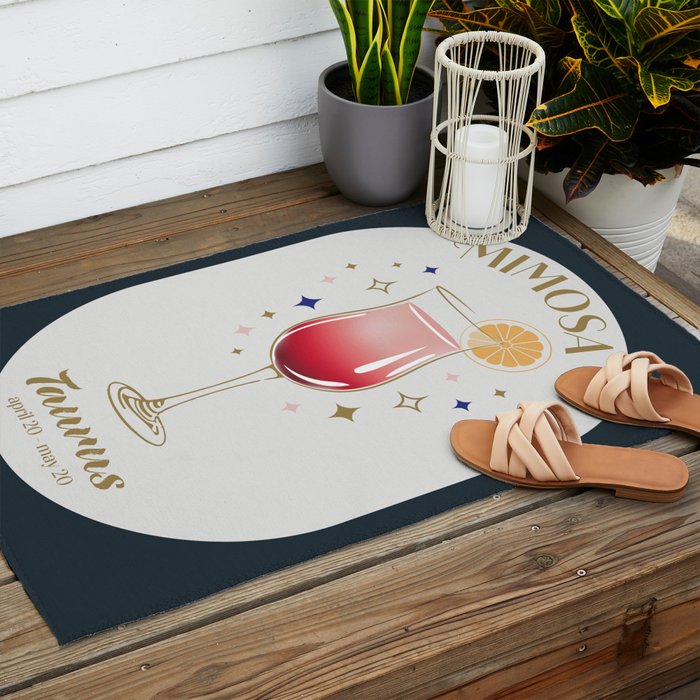 Mimosa Cocktail Zodiac Sign Outdoor Rug Gallery Image 2