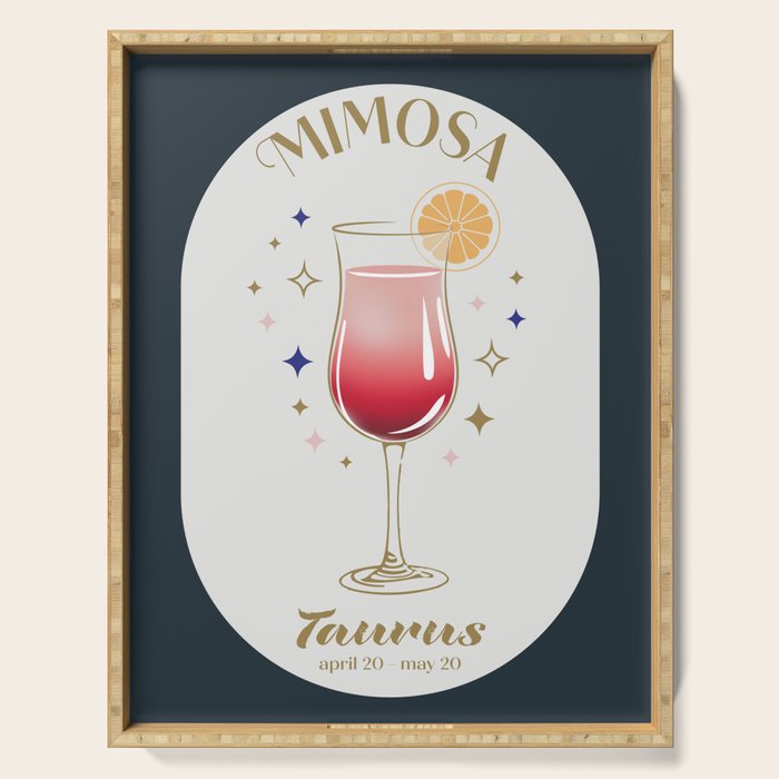 Mimosa Cocktail Zodiac Sign Serving Tray Gallery Image 1