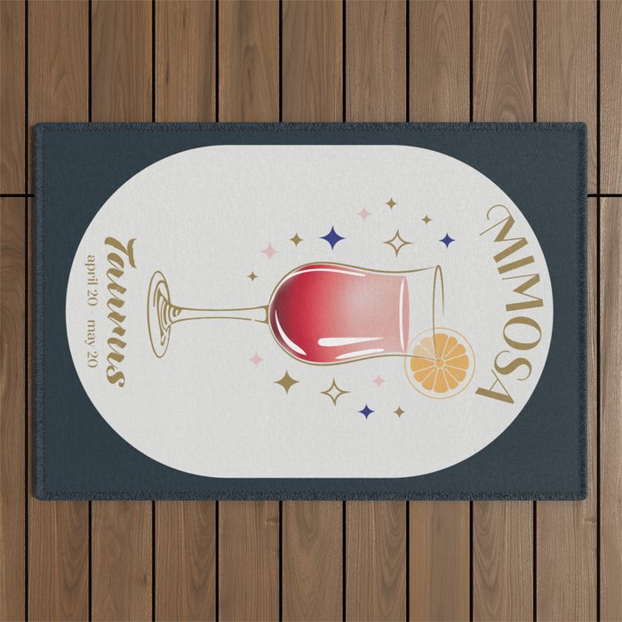 Mimosa Cocktail Zodiac Sign Outdoor Rug Gallery Image 1