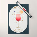 Mimosa Cocktail Zodiac Sign Wrapping Paper Gallery Image 1