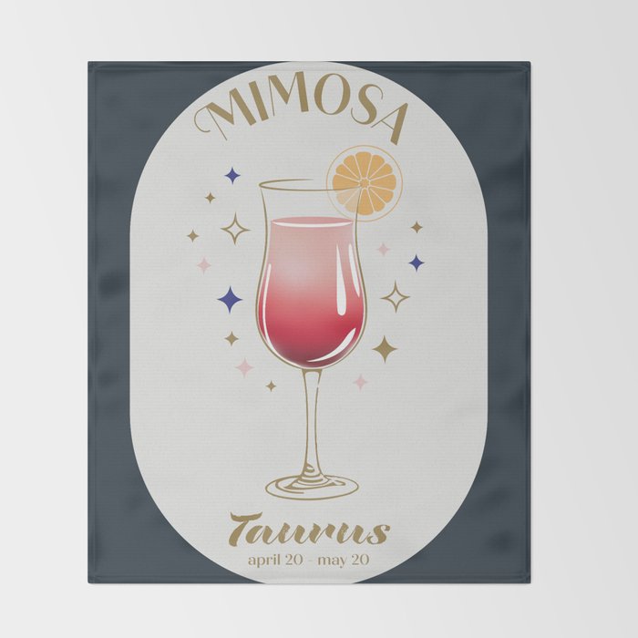 Mimosa Cocktail Zodiac Sign Throw Blanket Gallery Image 2