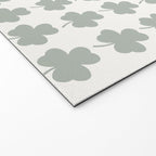 Clovers XXXIV Neutral Green Botanical Pattern Welcome Mat Gallery Image 2