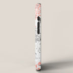 Festive, Floral Prints, Leaves and Blooms, Coral and Gray iPhone Case Gallery Image 2
