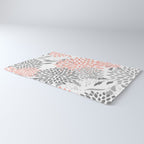 Festive, Floral Prints, Leaves and Blooms, Coral and Gray Rug Gallery Image 3