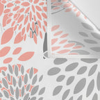 Festive, Floral Prints, Leaves and Blooms, Coral and Gray Wall Tapestry Gallery Image 3