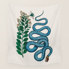 Albertus Seba Snakes Blue Snake  Wall Tapestry Gallery Image 4