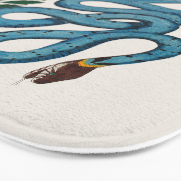 Albertus Seba Snakes Blue Snake  Bath Mat Gallery Image 3