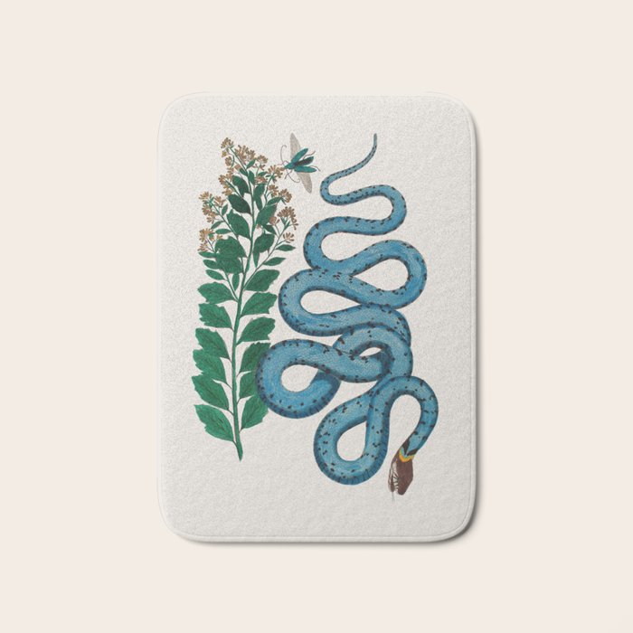 Albertus Seba Snakes Blue Snake  Bath Mat Gallery Image 1