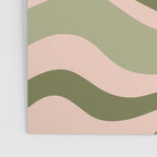 Modern Retro Liquid Swirl Abstract Pattern Sage Olive Green and Pale Blush Pink Poster Gallery Image 3