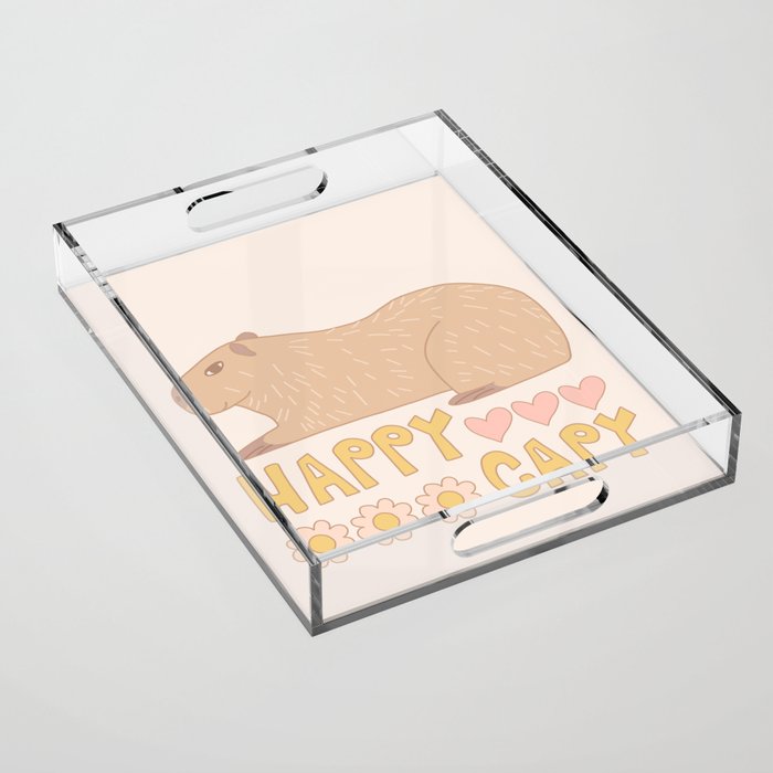 Happy capybara Acrylic Tray Gallery Image 1