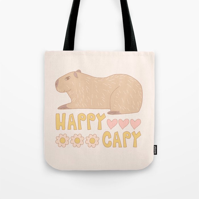 Happy capybara Tote Bag Gallery Image 1