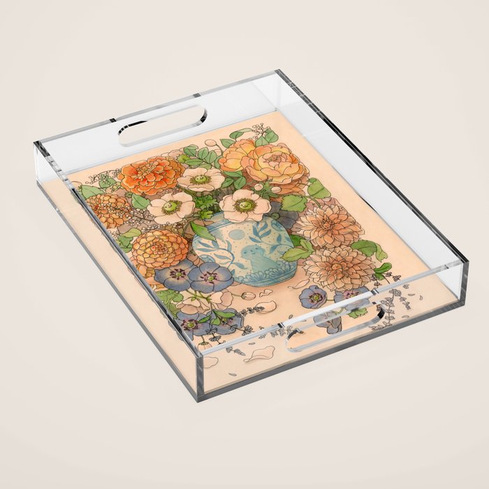 Fall Flowers Acrylic Tray Gallery Image 1
