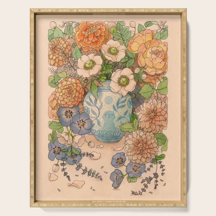 Fall Flowers Serving Tray Gallery Image 1