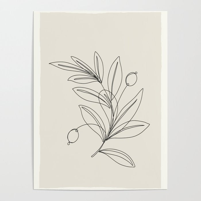 Line Olive Branch Poster Gallery Image 1