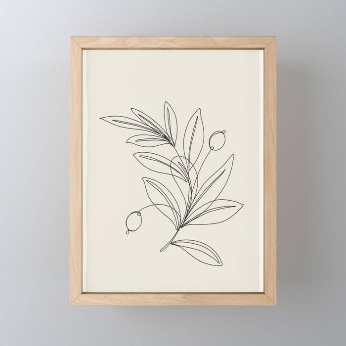 Line Olive Branch Mini Art Print Gallery Image 1