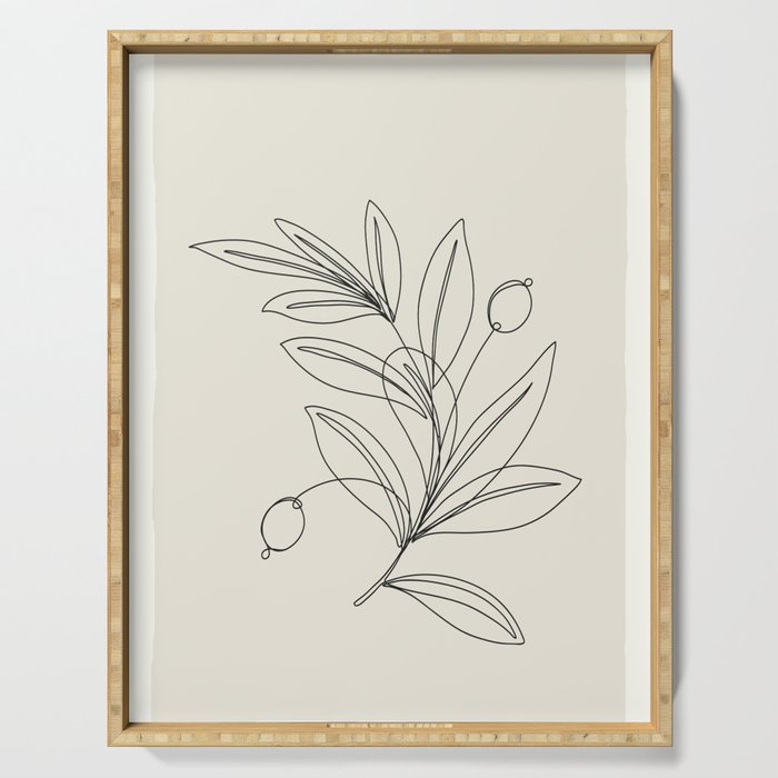 Line Olive Branch Serving Tray Gallery Image 1