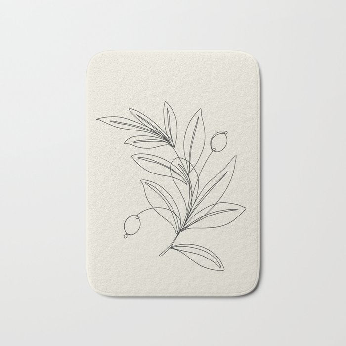 Line Olive Branch Bath Mat Gallery Image 1