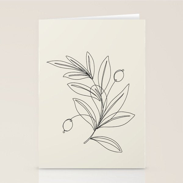 Line Olive Branch Stationery Card Gallery Image 2