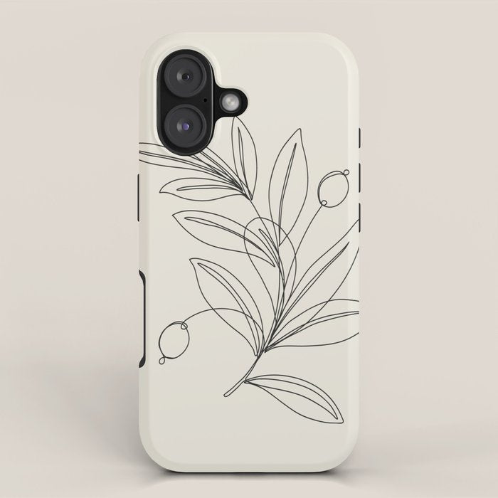 Line Olive Branch iPhone Case Gallery Image 1