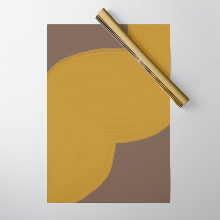Yellow and Brown Contemporary Shape Wrapping Paper Gallery Image 1
