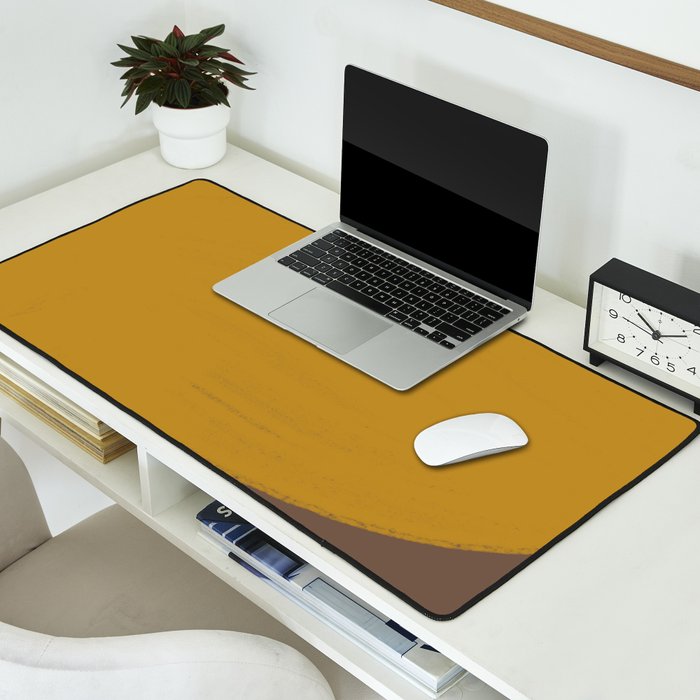 Yellow and Brown Contemporary Shape Desk Mat Gallery Image 2