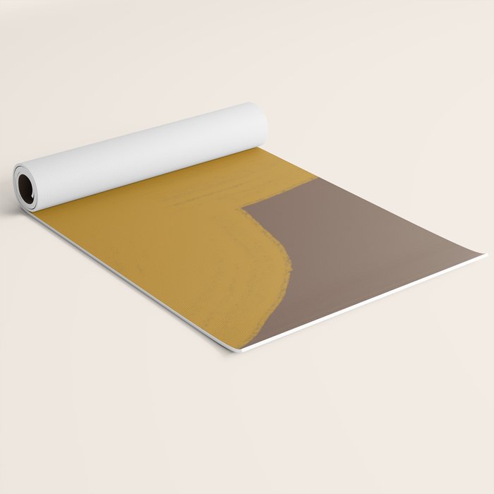 Yellow and Brown Contemporary Shape Yoga Mat Gallery Image 2