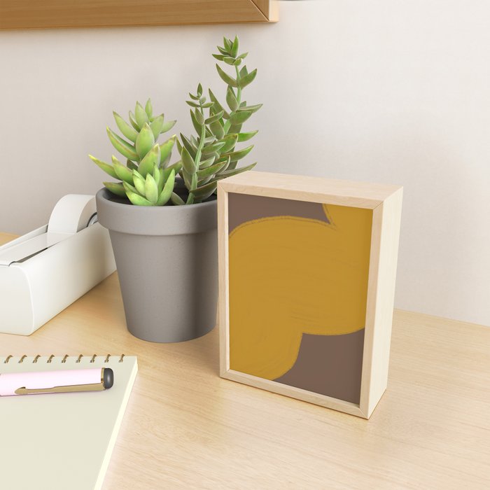 Yellow and Brown Contemporary Shape Mini Art Print Gallery Image 2