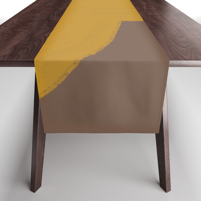 Yellow and Brown Contemporary Shape Table Runner Gallery Image 1