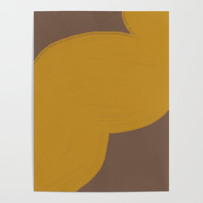 Yellow and Brown Contemporary Shape Poster Gallery Image 1