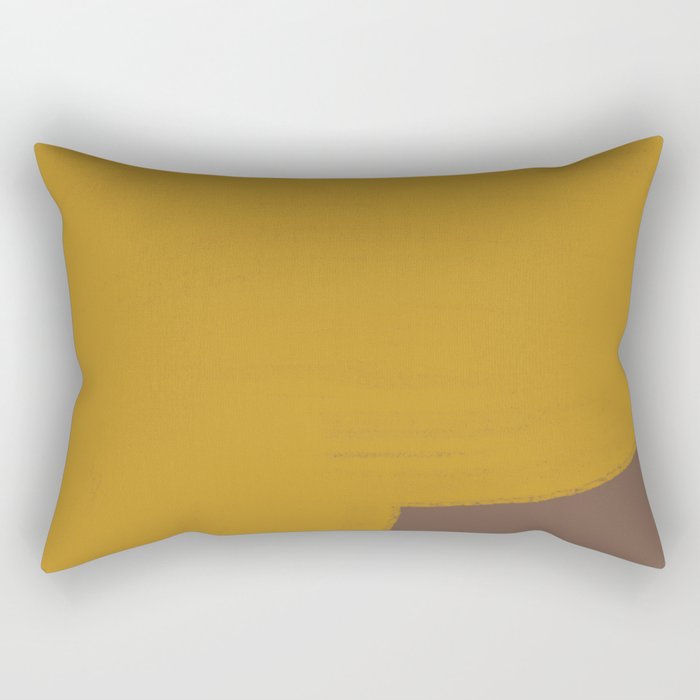 Yellow and Brown Contemporary Shape Rectangular Pillow Gallery Image 2