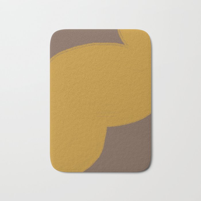 Yellow and Brown Contemporary Shape Bath Mat Gallery Image 1