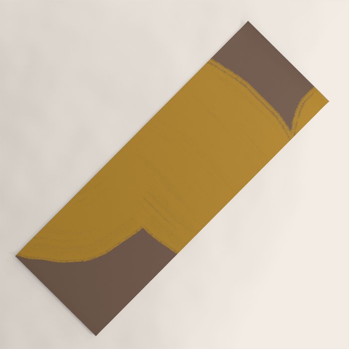 Yellow and Brown Contemporary Shape Yoga Mat Gallery Image 1