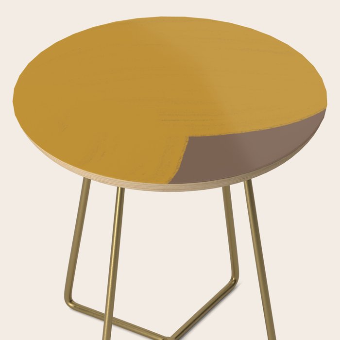 Yellow and Brown Contemporary Shape Side Table Gallery Image 2
