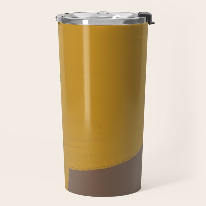 Yellow and Brown Contemporary Shape Travel Mug Gallery Image 2