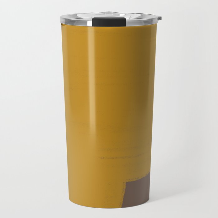 Yellow and Brown Contemporary Shape Travel Mug Gallery Image 1