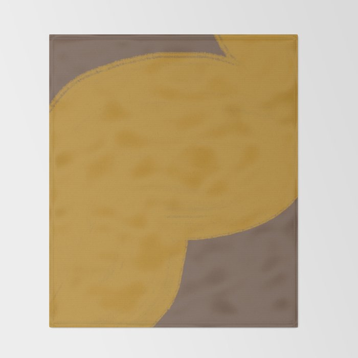 Yellow and Brown Contemporary Shape Throw Blanket Gallery Image 2