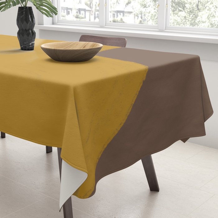 Yellow and Brown Contemporary Shape Tablecloth Gallery Image 3
