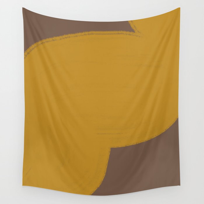 Yellow and Brown Contemporary Shape Wall Tapestry Gallery Image 4