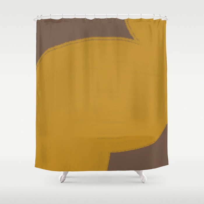 Yellow and Brown Contemporary Shape Shower Curtain Gallery Image 1