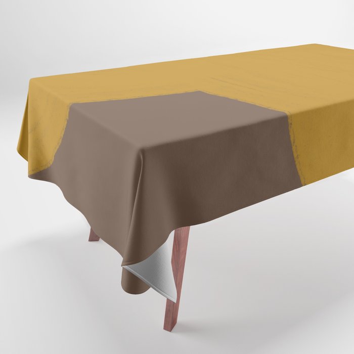 Yellow and Brown Contemporary Shape Tablecloth Gallery Image 1