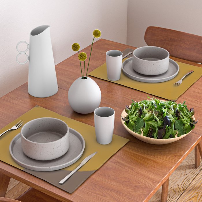 Yellow and Brown Contemporary Shape Placemat Gallery Image 2