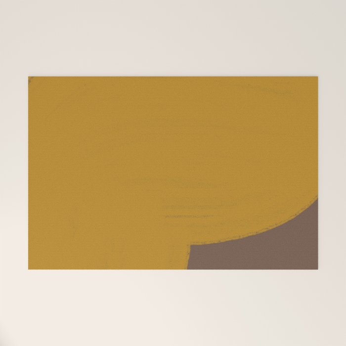 Yellow and Brown Contemporary Shape Welcome Mat Gallery Image 1