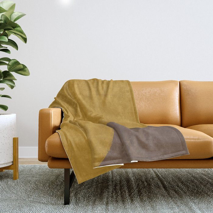 Yellow and Brown Contemporary Shape Throw Blanket Gallery Image 1