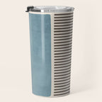 Light Blue Gray Lines Modern Minimal Abstract Artwork Travel Mug Gallery Image 3