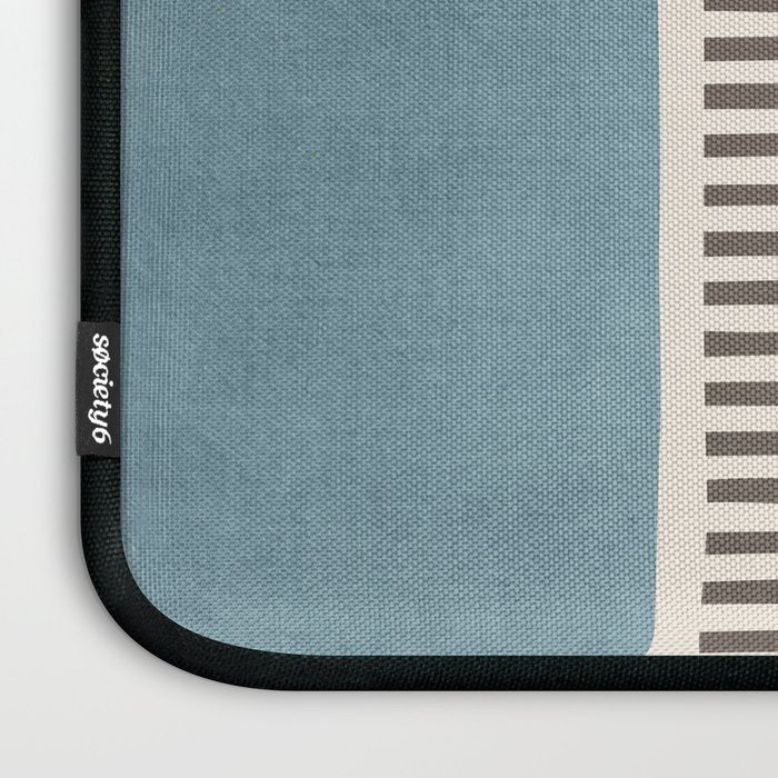 Light Blue Gray Lines Modern Minimal Abstract Artwork Laptop Sleeve Gallery Image 3