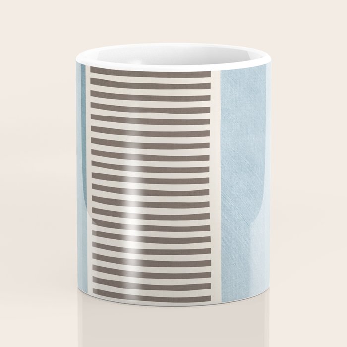 Light Blue Gray Lines Modern Minimal Abstract Artwork Coffee Mug Gallery Image 4