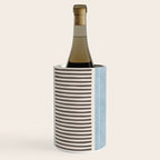 Light Blue Gray Lines Modern Minimal Abstract Artwork Wine Chiller Gallery Image 1